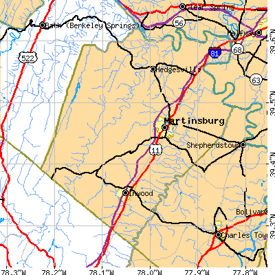 Berkeley County close-up map