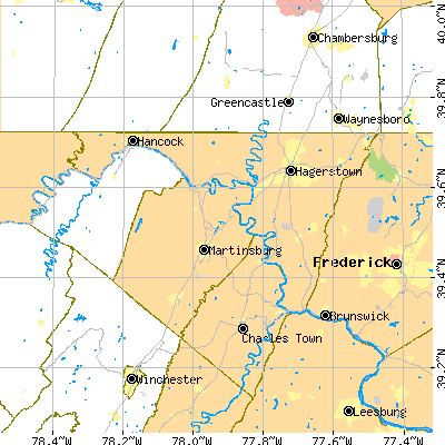 Washington County close-up map