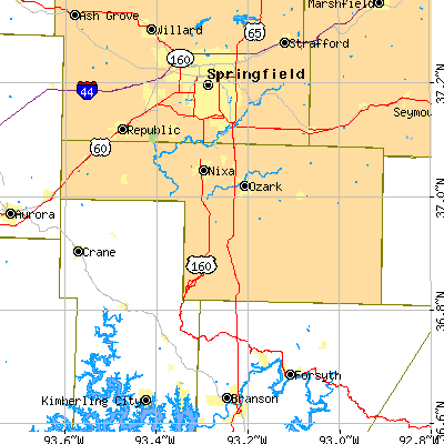 Christian County close-up map