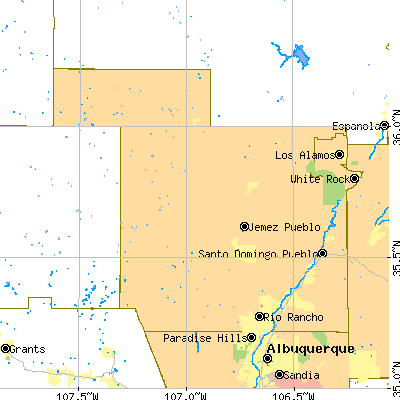 Sandoval County close-up map