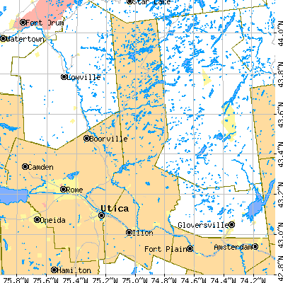Herkimer County close-up map