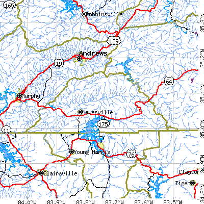 Clay County close-up map