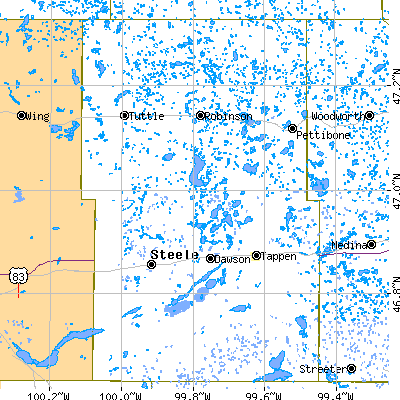Kidder County close-up map