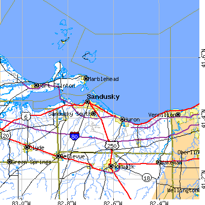 Erie County close-up map