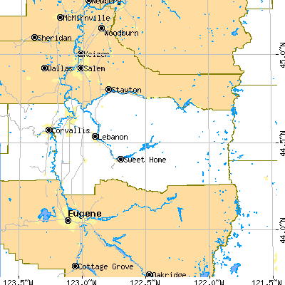 Linn County close-up map