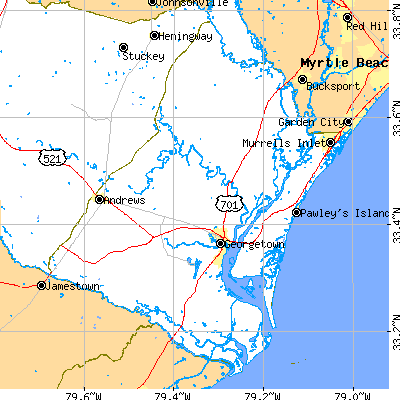 Georgetown County close-up map