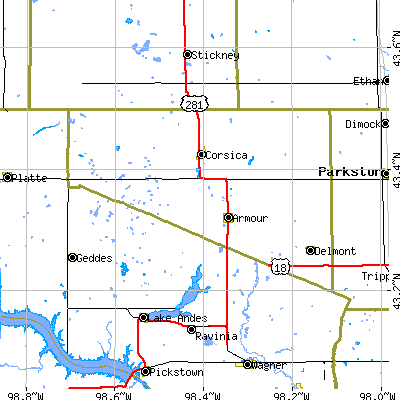 Douglas County close-up map