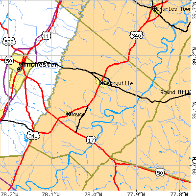 Clarke County close-up map