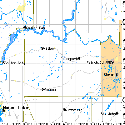 Lincoln County close-up map