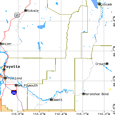 Gem County close-up map
