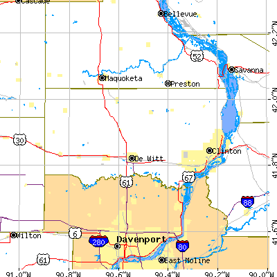 Clinton County close-up map