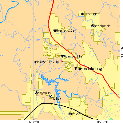 Adamsville map