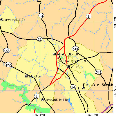 Bel Air North map