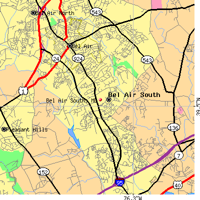 Bel Air South map