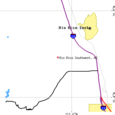 Rio Rico Southwest map