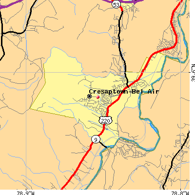 Cresaptown-Bel Air map