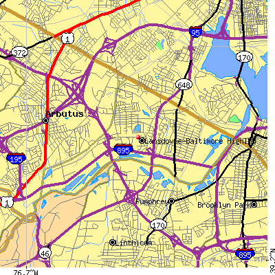 Lansdowne-Baltimore Highlands map
