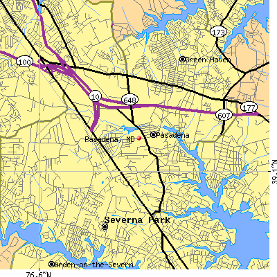 Pasadena map