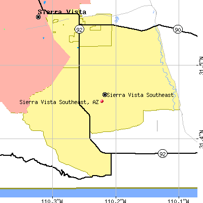 Sierra Vista Southeast map