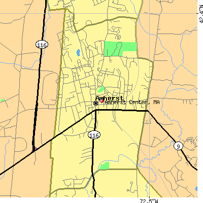 Amherst Center map