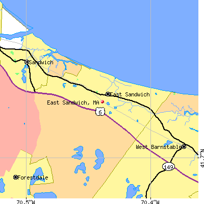 East Sandwich map