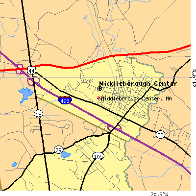 Middleborough Center map