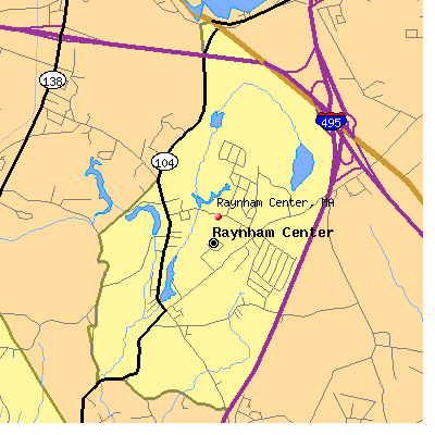 Raynham Center map