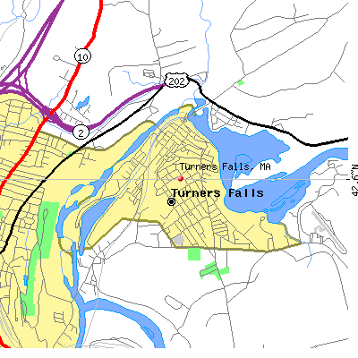 Turners Falls map