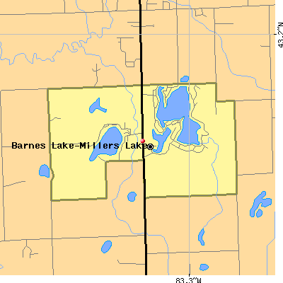 Barnes Lake-Millers Lake map
