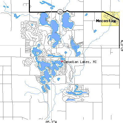 Canadian Lakes map