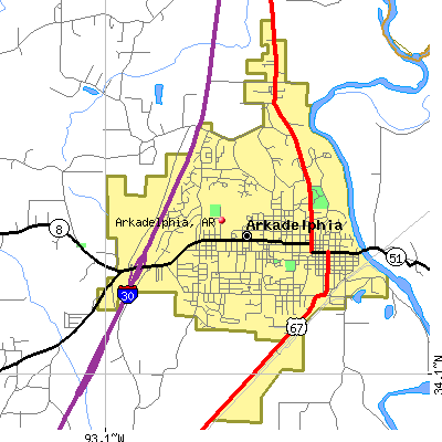 Arkadelphia map