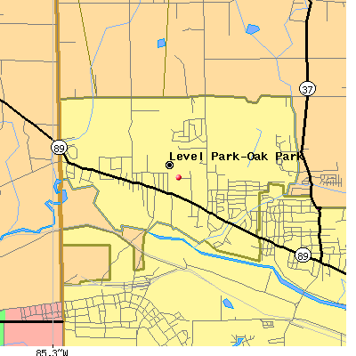 Level Park-Oak Park map