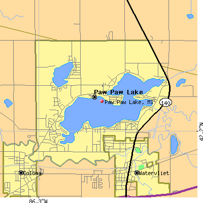 Paw Paw Lake map
