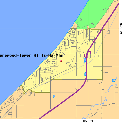 Shorewood-Tower Hills-Harbert map