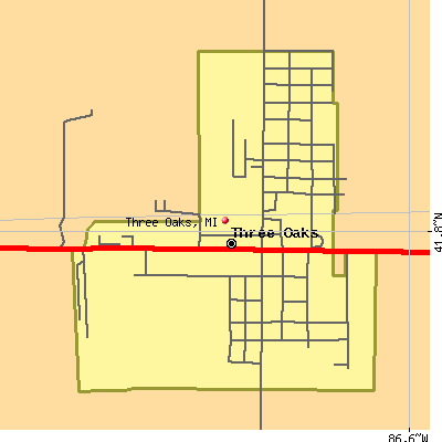 Three Oaks map
