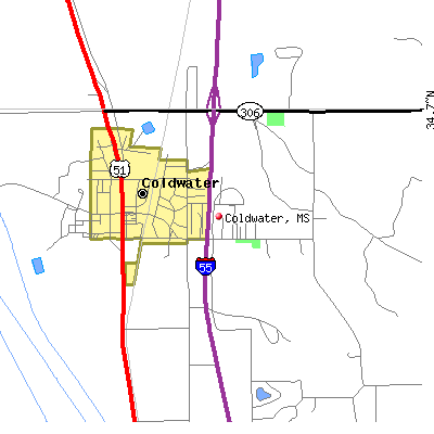Coldwater map