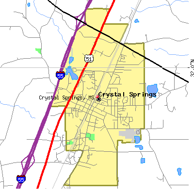 Crystal Springs map
