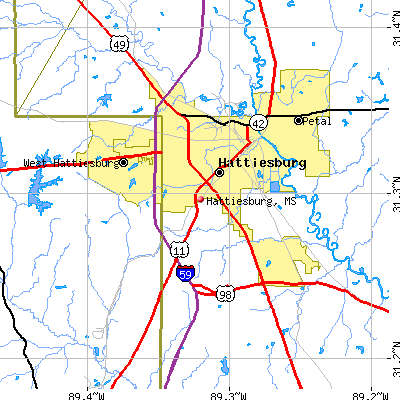 Hattiesburg map