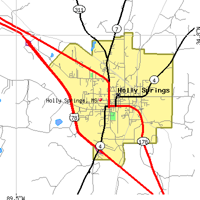 Holly Springs map