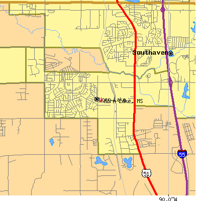 Horn Lake map