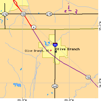 Olive Branch map