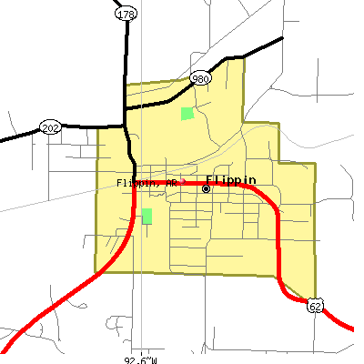 Flippin map