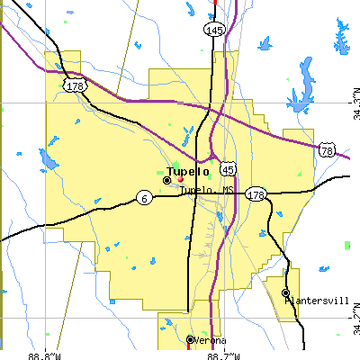 Tupelo map