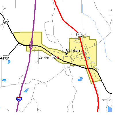 Vaiden map