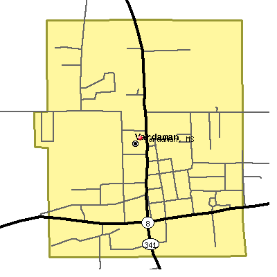 Vardaman map