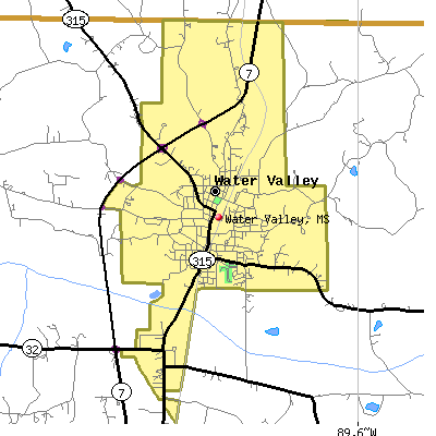Water Valley map