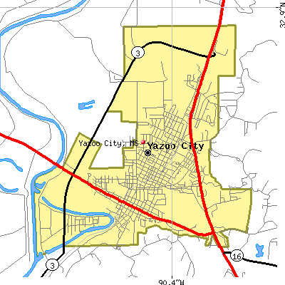 Yazoo City map