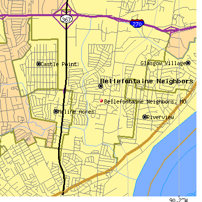 Bellefontaine Neighbors map