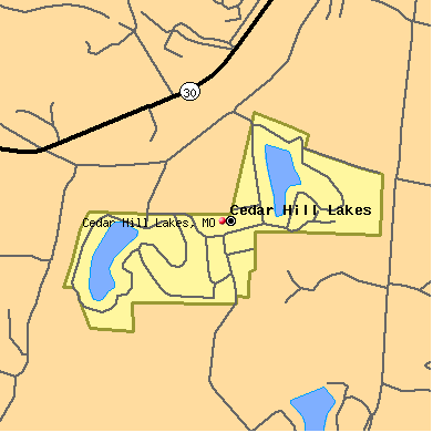 Cedar Hill Lakes map