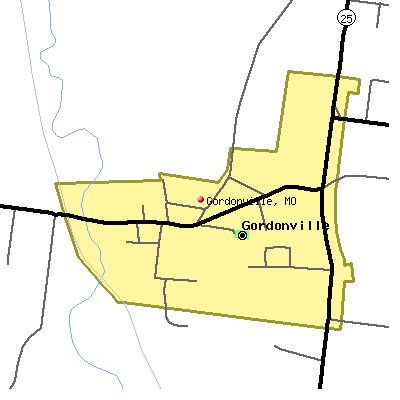 Gordonville map